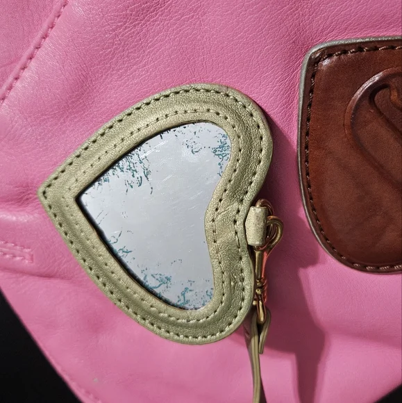 Juicy Couture Pink & Brown Shoulder Bag with Gold Chain Detail - Picture 4 of 5